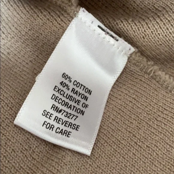 Dana Buchman beige sweater with black accent, S - Picture 7 of 7